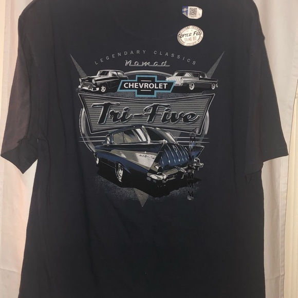 Newport blue Chevrolet nomad tri-five car graphic tee shirt size medium M NWT - Picture 12 of 14